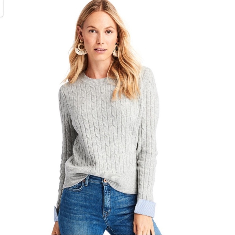 Vineyard Vines cashmere cable-knit sweater. Grey Long Sleeve Size Medium Womens